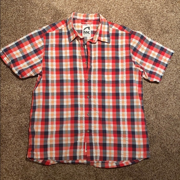 Men’s Mountain Khakis Red Plaid Short Sleeve - Picture 1 of 3